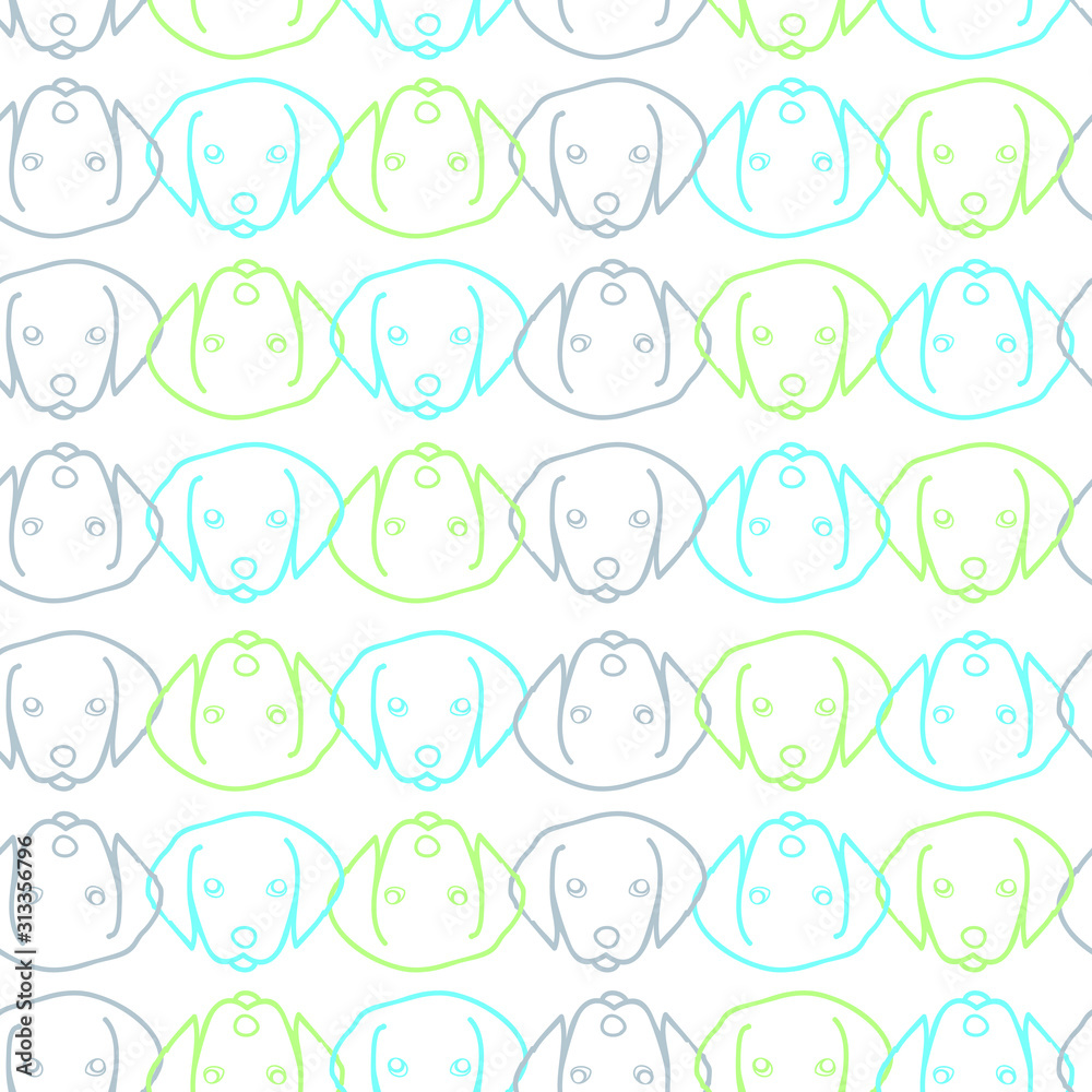 Dog face seamless pattern good for children clothing, textiles, wallpaper, stationeries, home furnishing, surface pattern.
