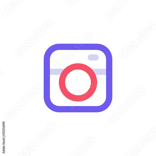 Editable photographing icons for web and mobile.Included icons line Camera, Photo camera with beautiful colors.Camera Icon in trendy flat style.Camera symbol for your web site design, logo, app, UI.