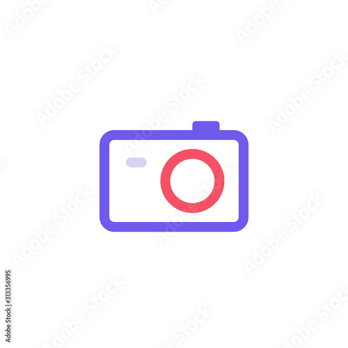 Editable photographing icons for web and mobile.Included icons line Camera, Photo camera with beautiful colors.Camera Icon in trendy flat style.Camera symbol for your web site design, logo, app, UI.