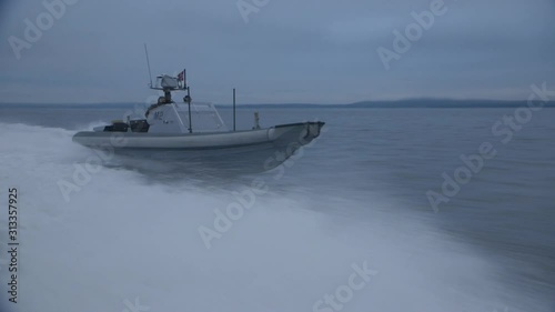 Wallpaper Mural Norwegian army military gunship speed boat passing Torontodigital.ca