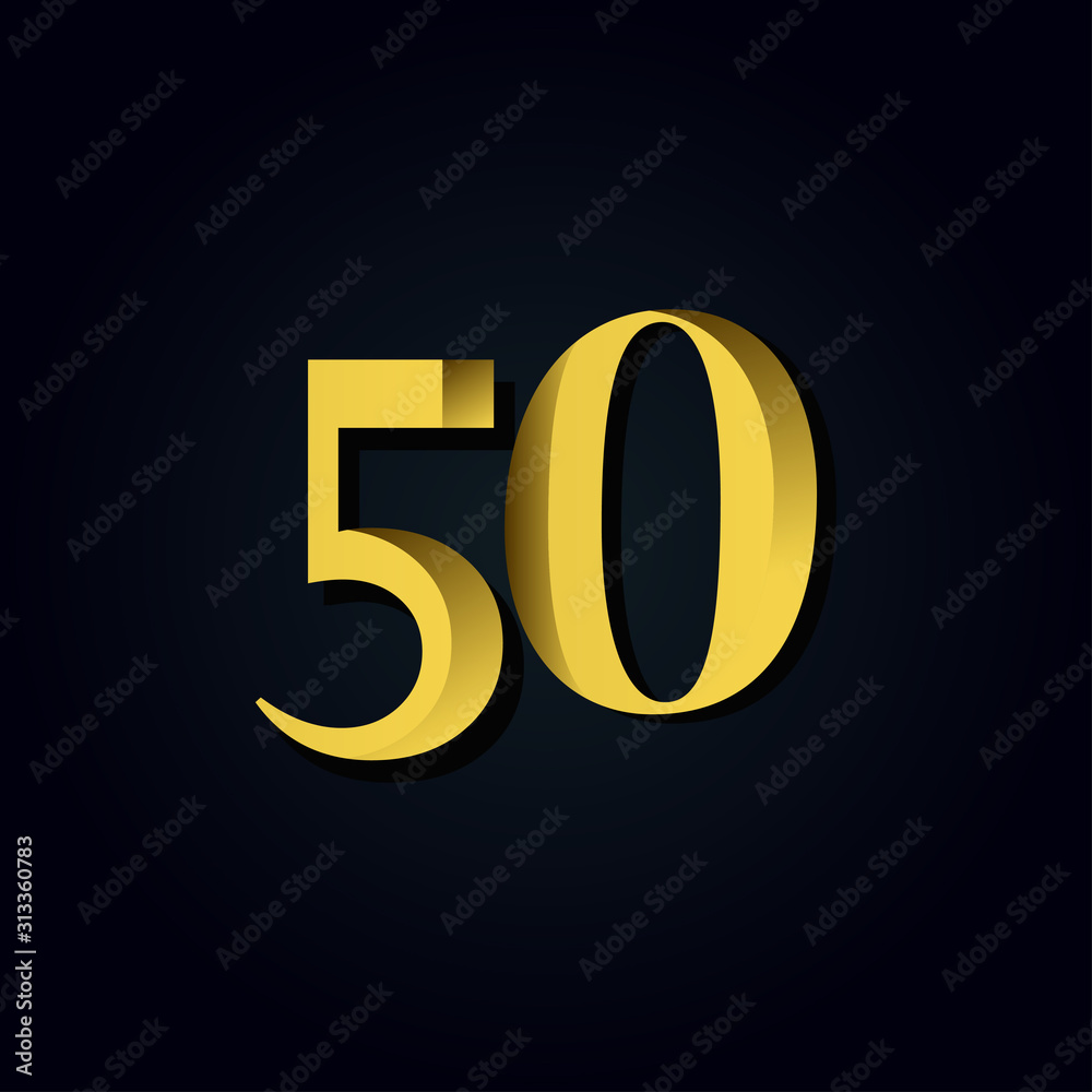 50 Years Anniversary Gold Number Vector Template Design Illustration 50 Years Anniversary Gold Number Vector Template Design Illustration