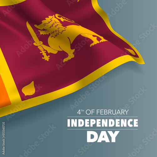 Sri Lanka independence day greeting card, banner, vector illustration