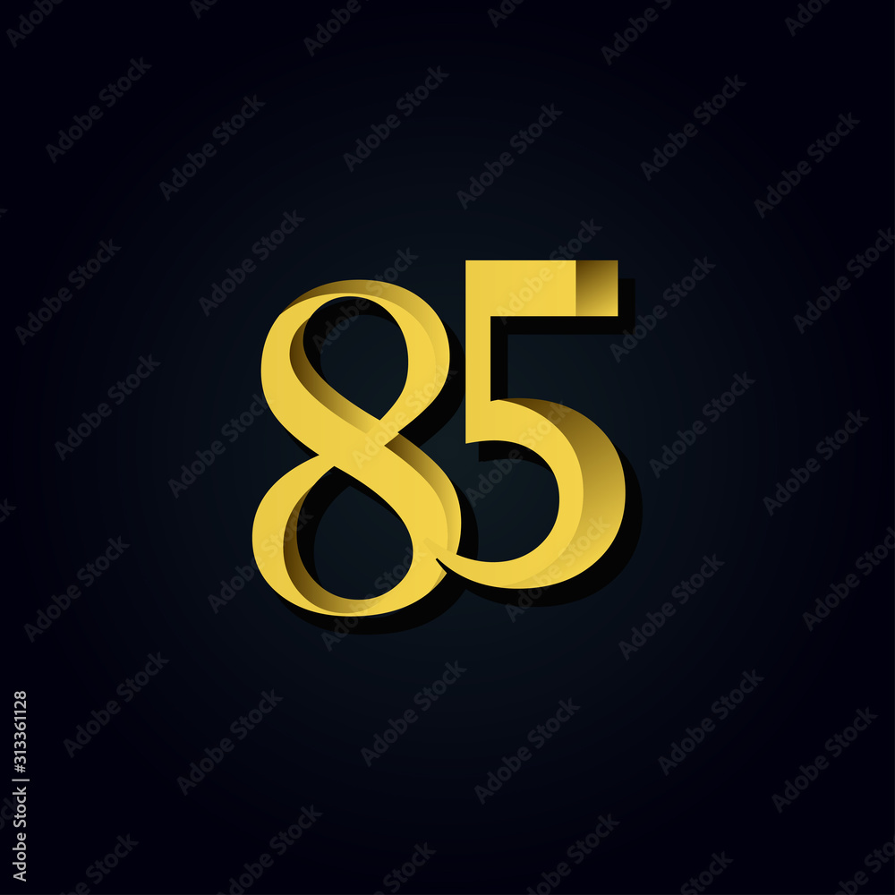 85 Years Anniversary Gold Number Vector Template Design Illustration 85 Years Anniversary Gold Number Vector Template Design Illustration