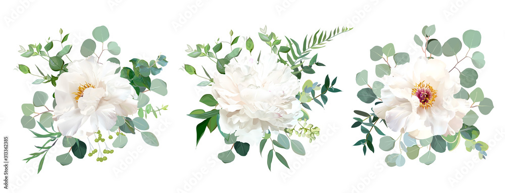 Wedding white flower vector design bouquets Stock Vector | Adobe Stock