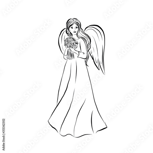 angel man with wings, fantasy people, religious design for christmas, christian holidays, valentine's day cupid, regigiysky themes, children's fantasies, illustration for children's books