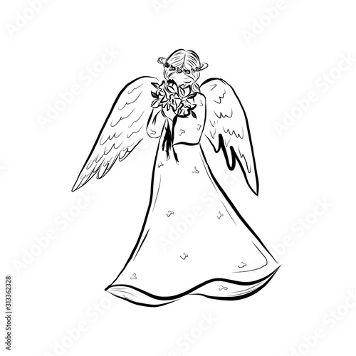 angel man with wings, fantasy people, religious design for christmas, christian holidays, valentine's day cupid, regigiysky themes, children's fantasies, illustration for children's books