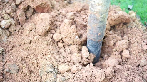 Wallpaper Mural Pile driving for base foundation at construction site Torontodigital.ca