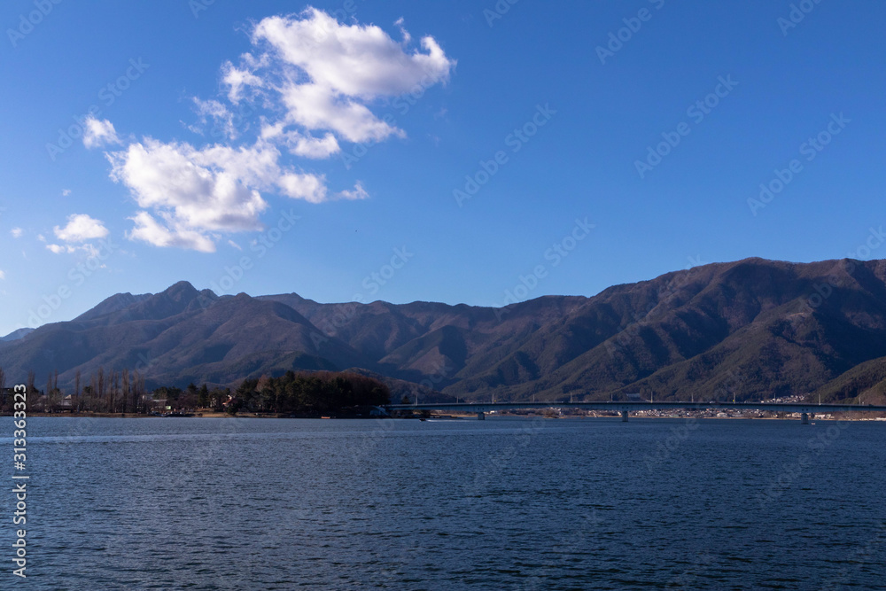 日本　河口湖の風景
