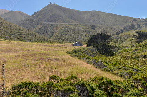 hills and grasslands along Doud creek near Cabrillo Highway (Garrapata State Park, Monterey County, California) photo