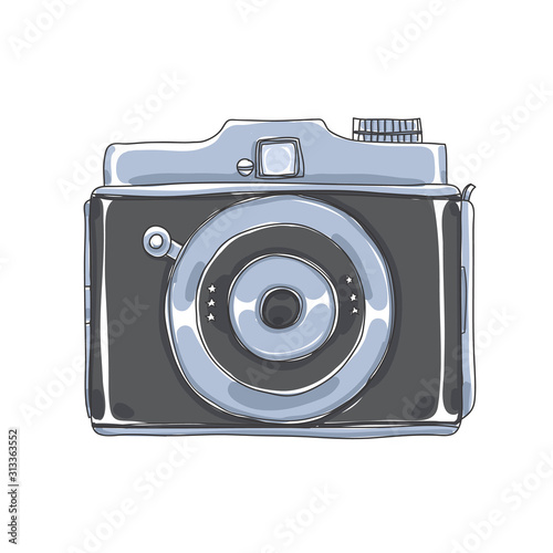 spy camera Vintage  subminiature hand drawn vector illustration photo