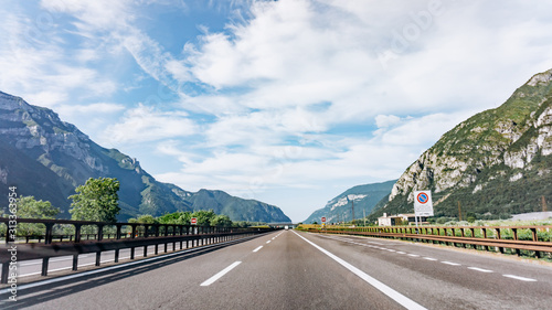 Mountain road. Mountain range. The road in the mountains. Roadway in the mountains.
