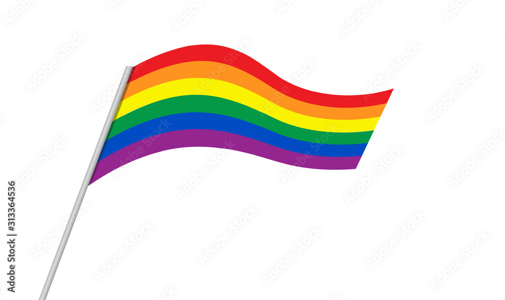 Rainbow flag. LGBT pride flag movement on white background. Vector illustration Rainbow flag. LGBT pride flag movement on white background. Vector illustration