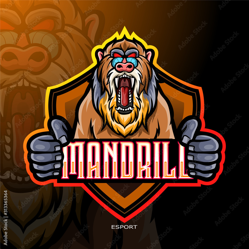 Angry Mandrill esport logo design