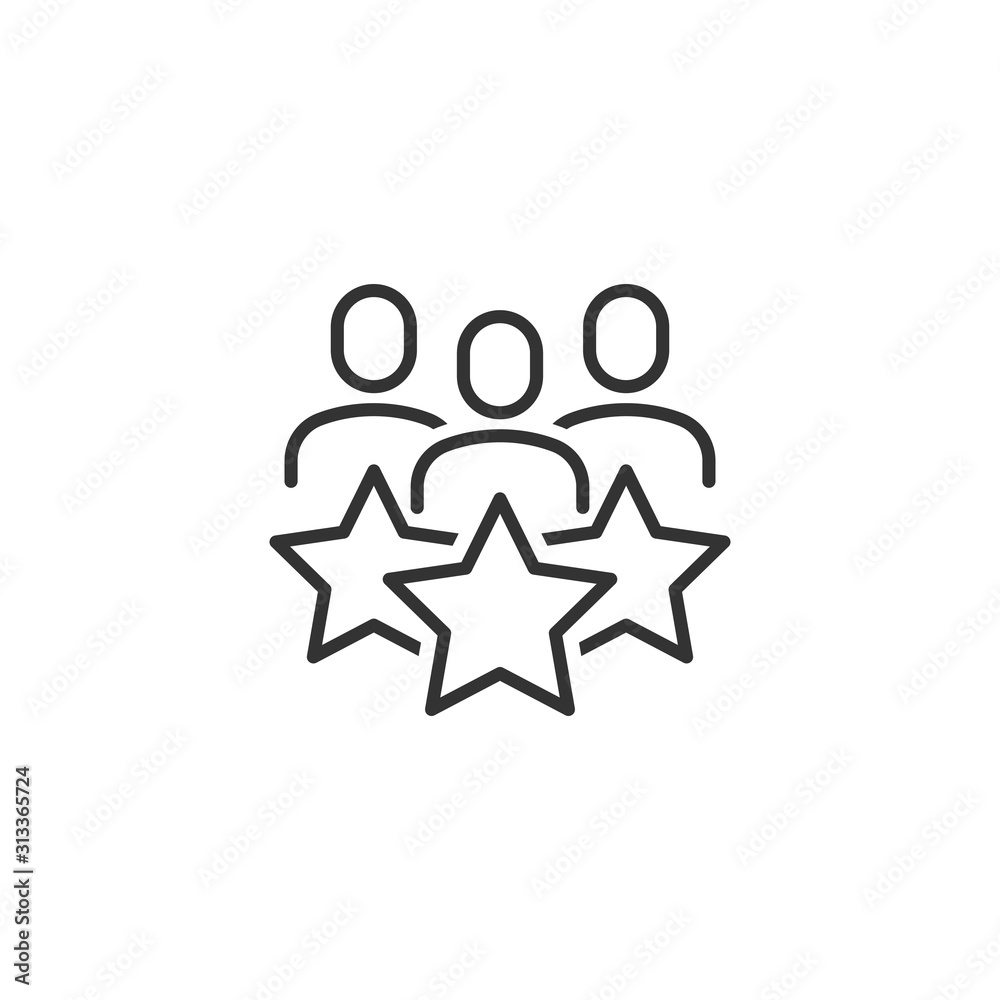 People with stars icon in flat style. Businessman rating vector illustration on white isolated background. Quality information business concept. People with stars icon in flat style. Businessman rating vector illustration on white isolated background. Quality information business concept.
