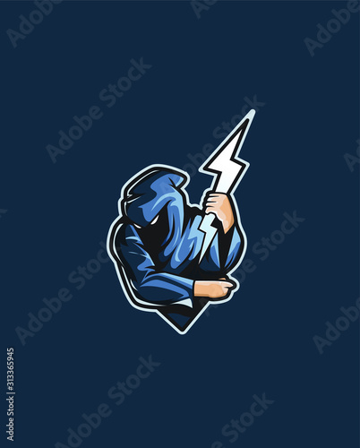 Thunder mascot logo  esport logo