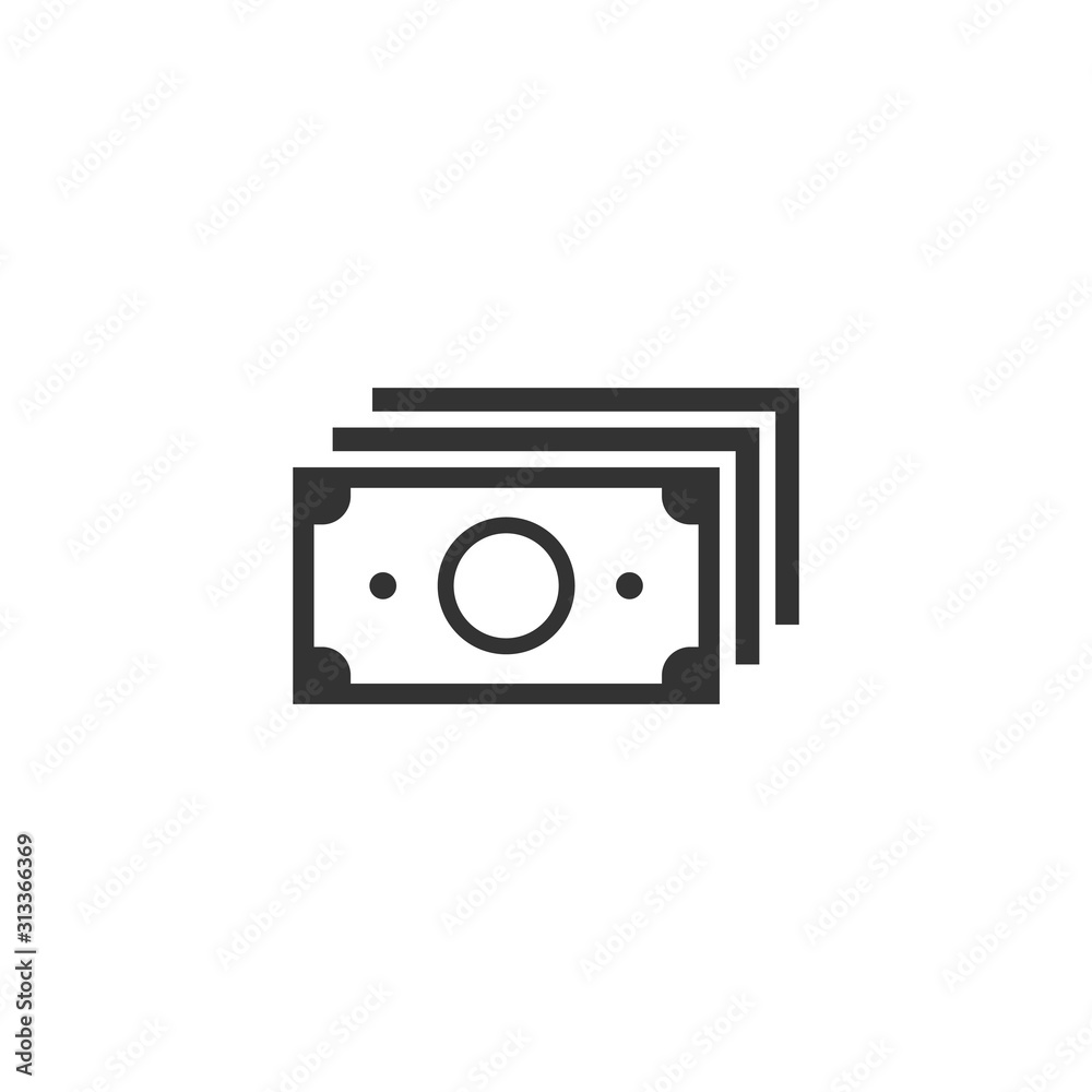 Money stack icon in flat style. Exchange cash vector illustration on white isolated background. Banknote bill business concept. Money stack icon in flat style. Exchange cash vector illustration on white isolated background. Banknote bill business concept.