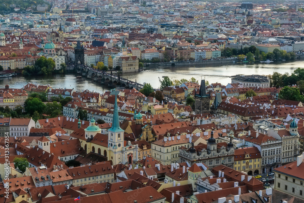Autumn view of the historical part of Prague