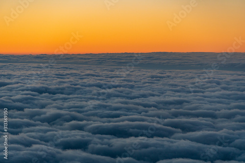 aerial of cloud in the evening