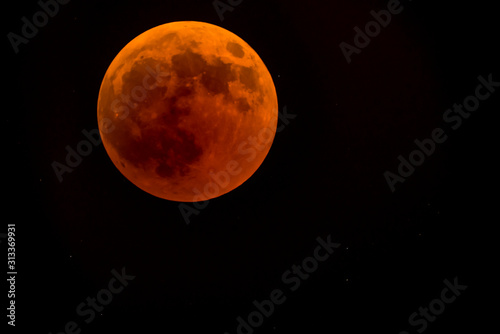 Jerusalem Red Moon JERUSALEM, ISR - July 27 2018: Lunar eclipse Red moon. bloody moon