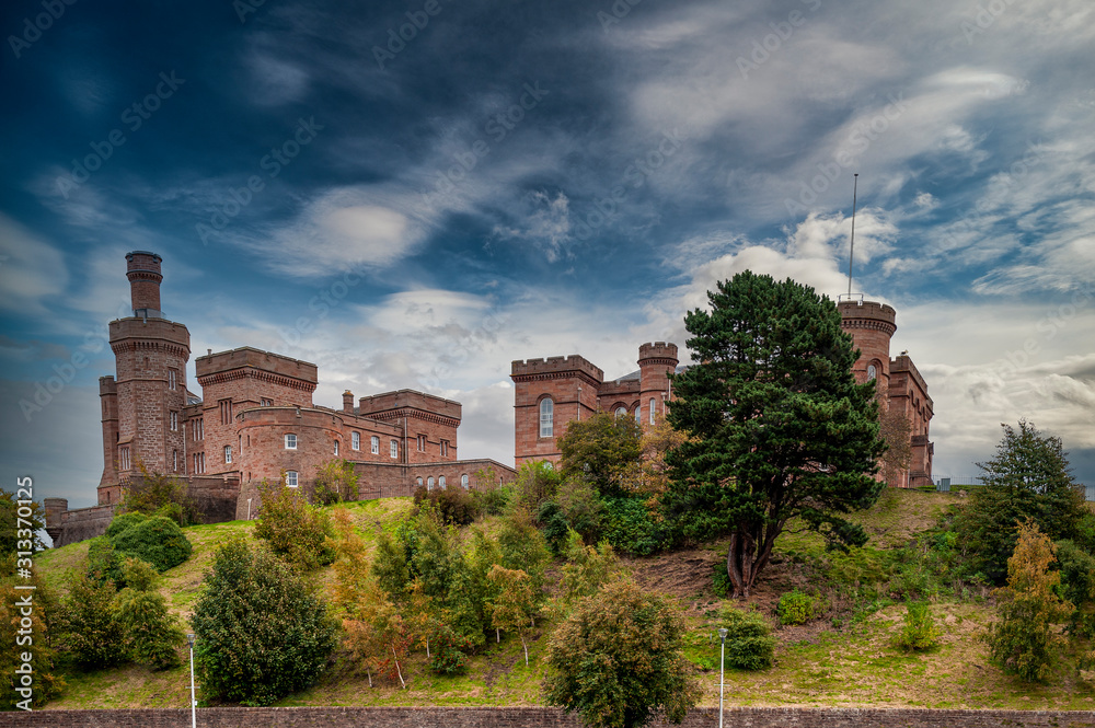 Inverness Castle. Cityscape of Inverness, Scotland, United KingdomCityscape of Inverness, Scotland, United Kingdom