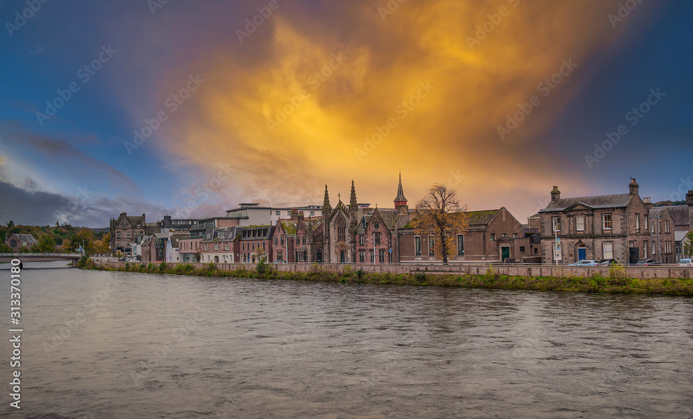 Fototapeta premium Cityscape of Inverness, Scotland, United Kingdom
