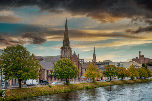 Cityscape of Inverness, Scotland, United Kingdom