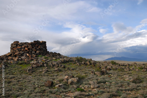 Ruins of medieval watch tower. Armavir Region, Armenia. © Kirill