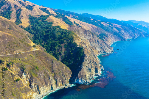 Luftbild  Felenk  ste im Recreation Nationalpark in der N  he von San Francisco