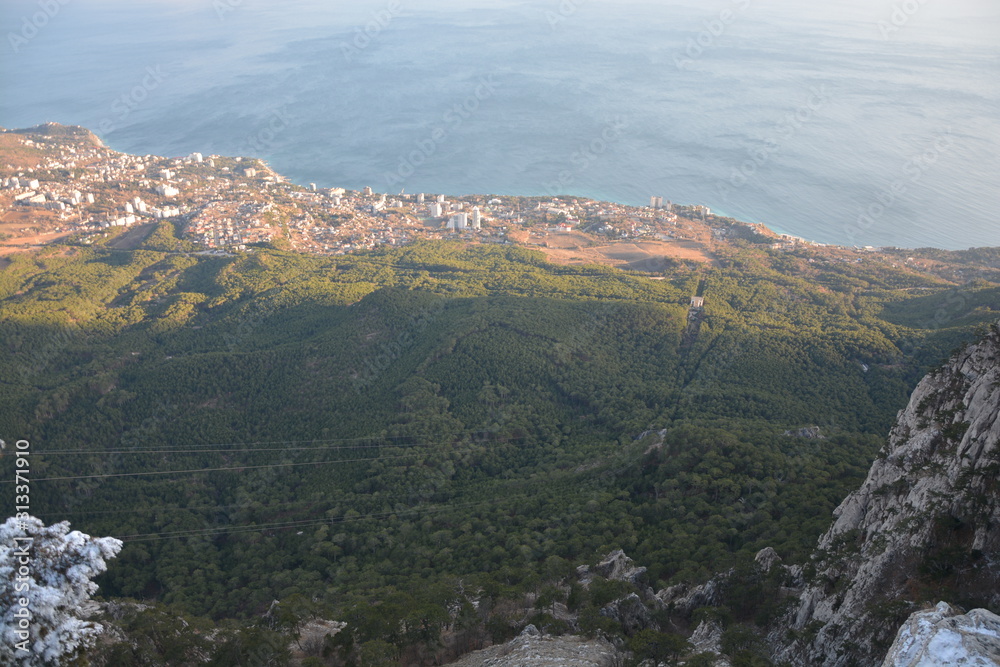 Fototapeta premium Sea and city views from mount AI-Petri