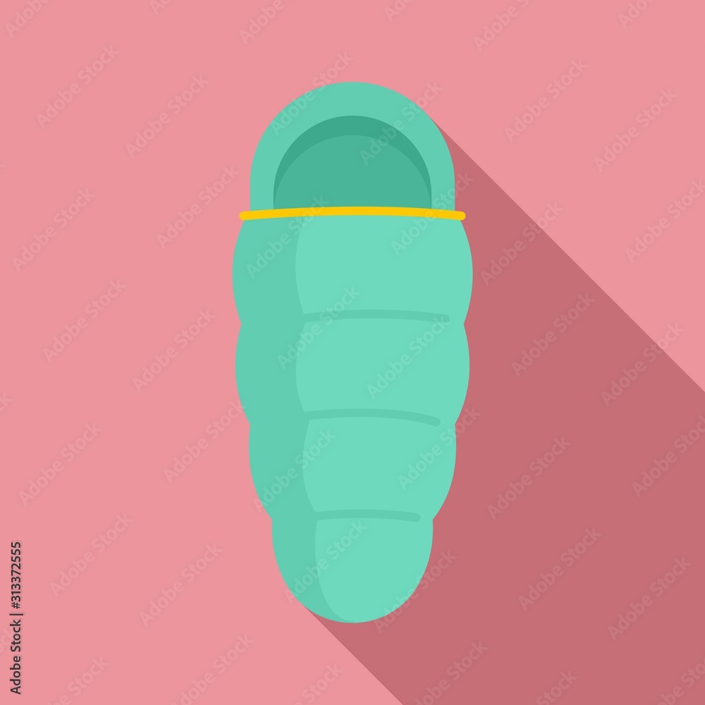 Sleeping bag icon. Flat illustration of sleeping bag vector icon for web design