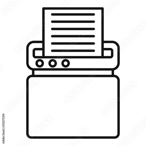 Safety shredder icon. Outline safety shredder vector icon for web design isolated on white background