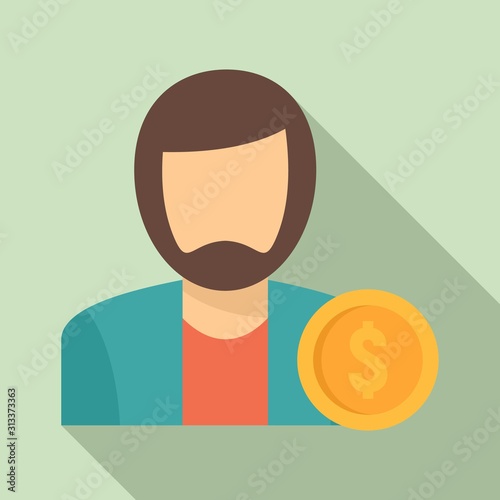 Man buyer icon. Flat illustration of man buyer vector icon for web design