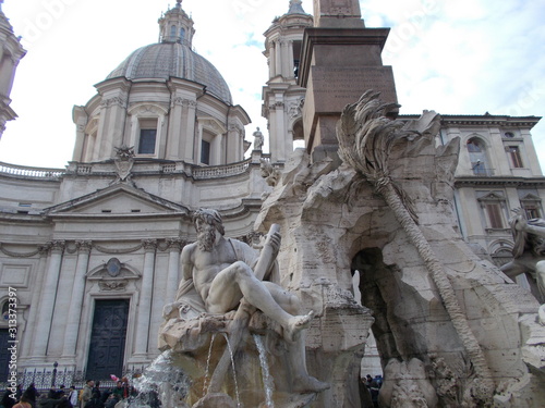 Fontana dei Quattro Fiumi. Piazza Navona, Roma.