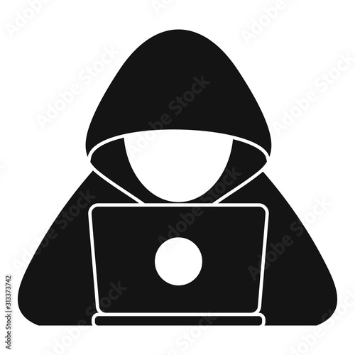 Cyber hacker icon. Simple illustration of cyber hacker vector icon for web design isolated on white background