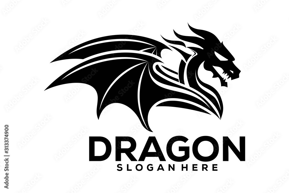 Premium Vector  Dragon logo template