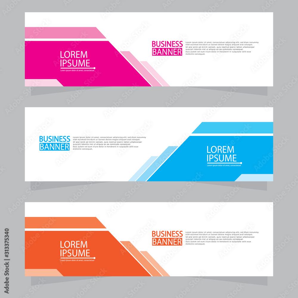 Fototapeta premium Vector abstract design web banner template. Web Design Elements - Header Design. Abstract geometric web banner template on grey background.Modern banner. W