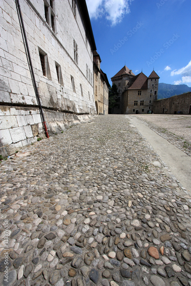 Courtyard of Annecy Castle on a sunny summer day, Annecy, Haute Savoie, France