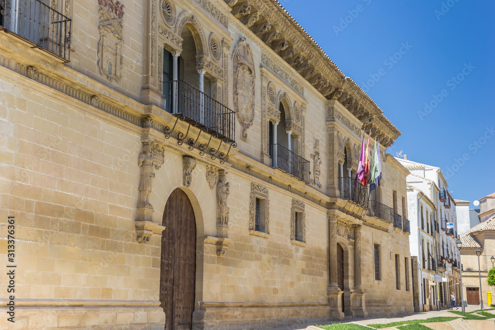 Facade of the town hall in Baeza, Spain