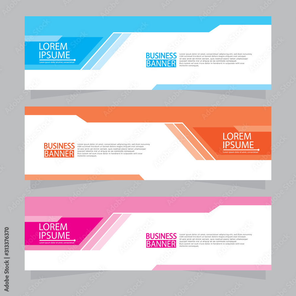 Fototapeta premium Vector abstract design web banner template. Web Design Elements - Header Design. Abstract geometric web banner template on grey background.Modern banner. W