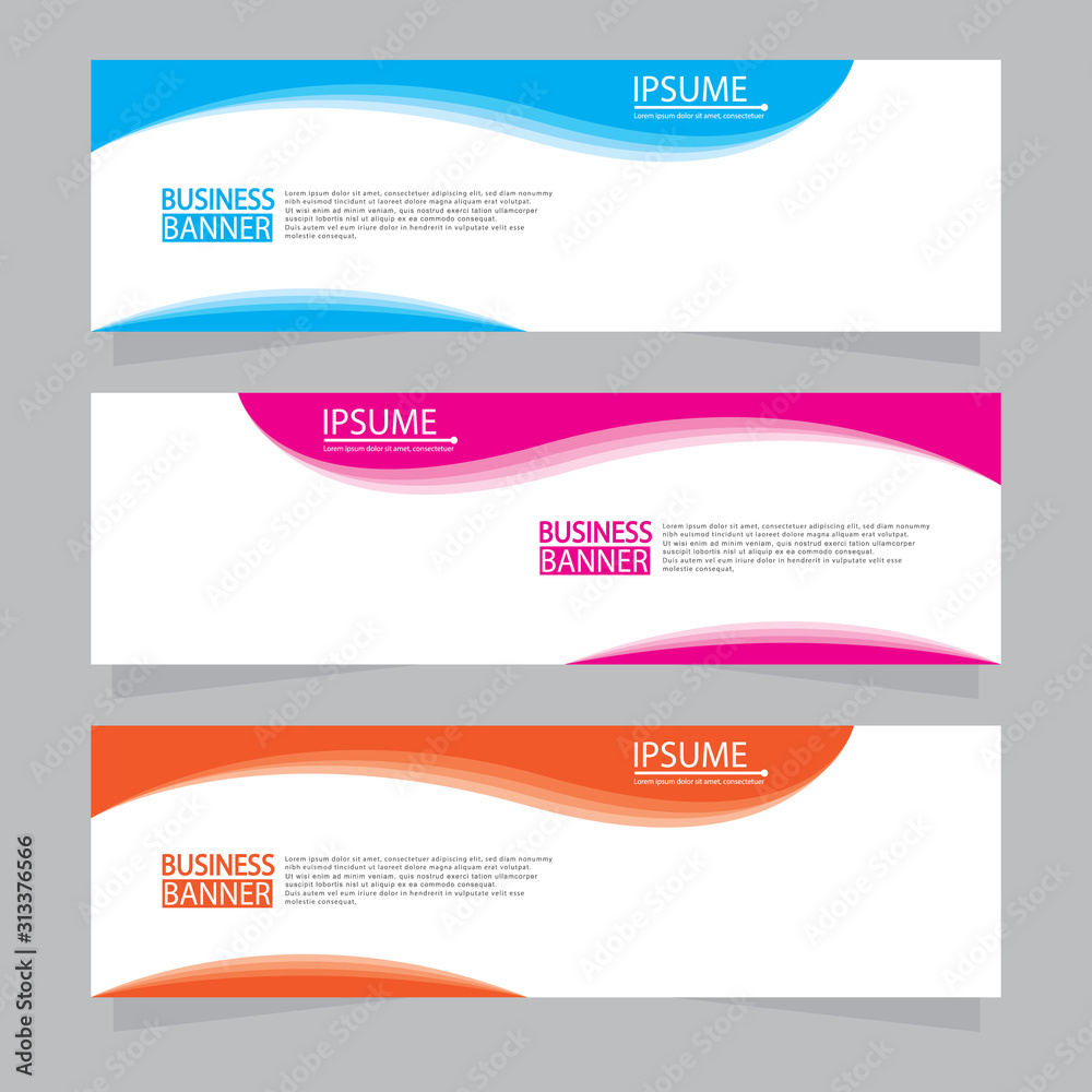 Naklejka premium Vector abstract design web banner template. Web Design Elements - Header Design. Abstract geometric web banner template on grey background.Modern banner. W