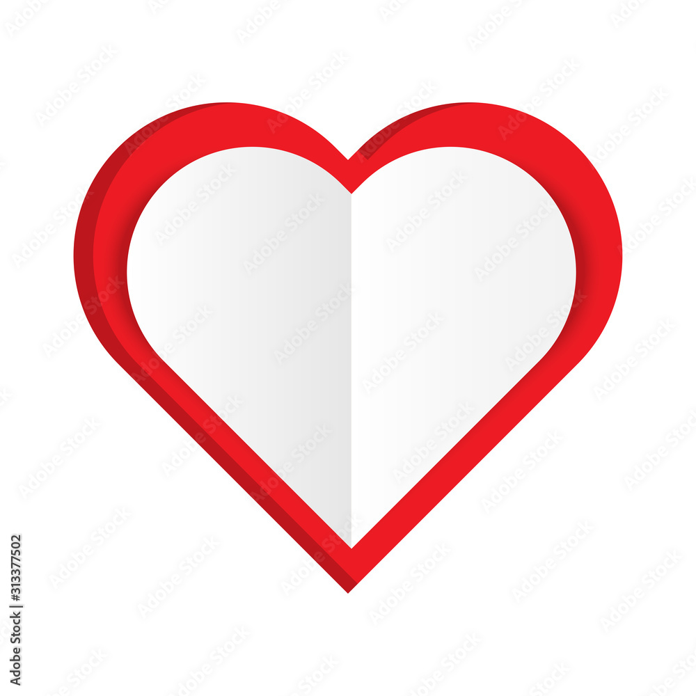 Infographic template for Valentine's Day. The heart paper cut on red background with can be use for graphics resource.