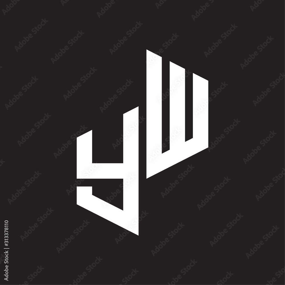 YW Initial Letters logo monogram with up to down style - obrazy, fototapety, plakaty 