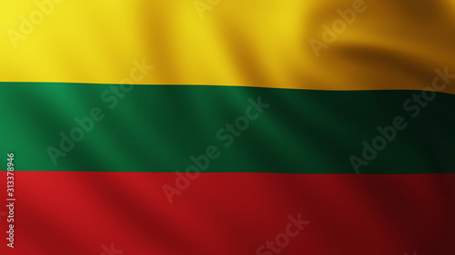 Large Lithuanian Flag background in the wind