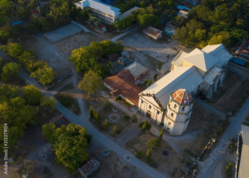 Aerial view of The Immaculate Conception Church Of Oslob - Lola Pureza's,Cebu, Philippines