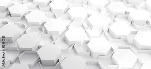 hexagons background white. ...