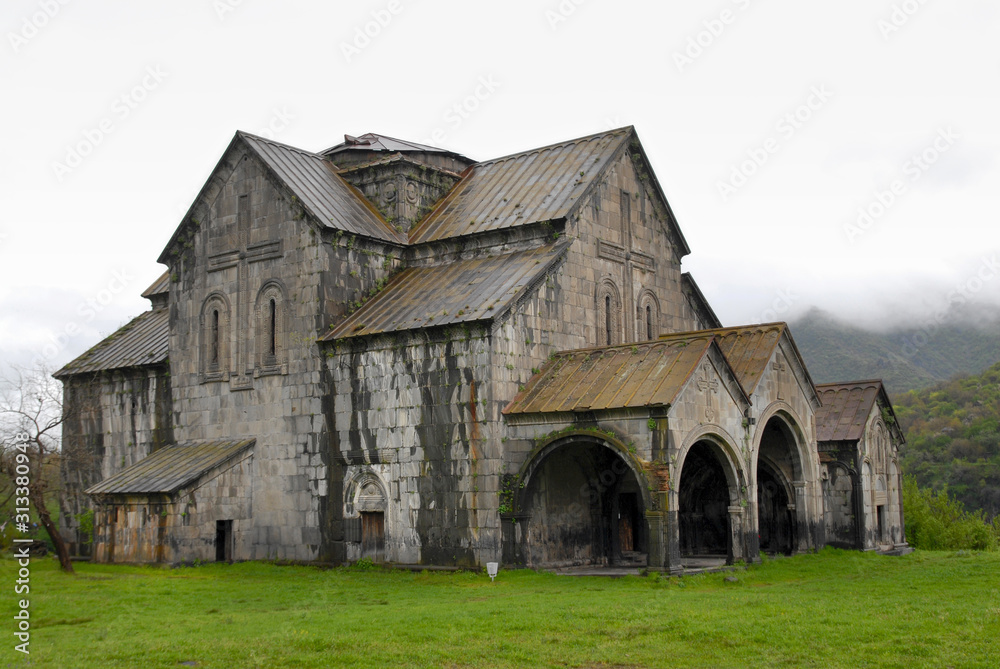 Surb Astvatsatsin church is the main temple of medieval Akhtala monastery. Akhtala town, Lori Region, Armenia.