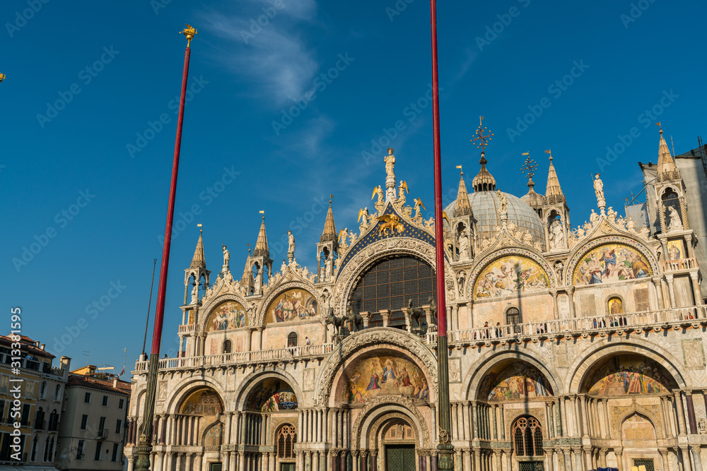 Exterior of famous Saint Mark's Basilica in Venice, Italy