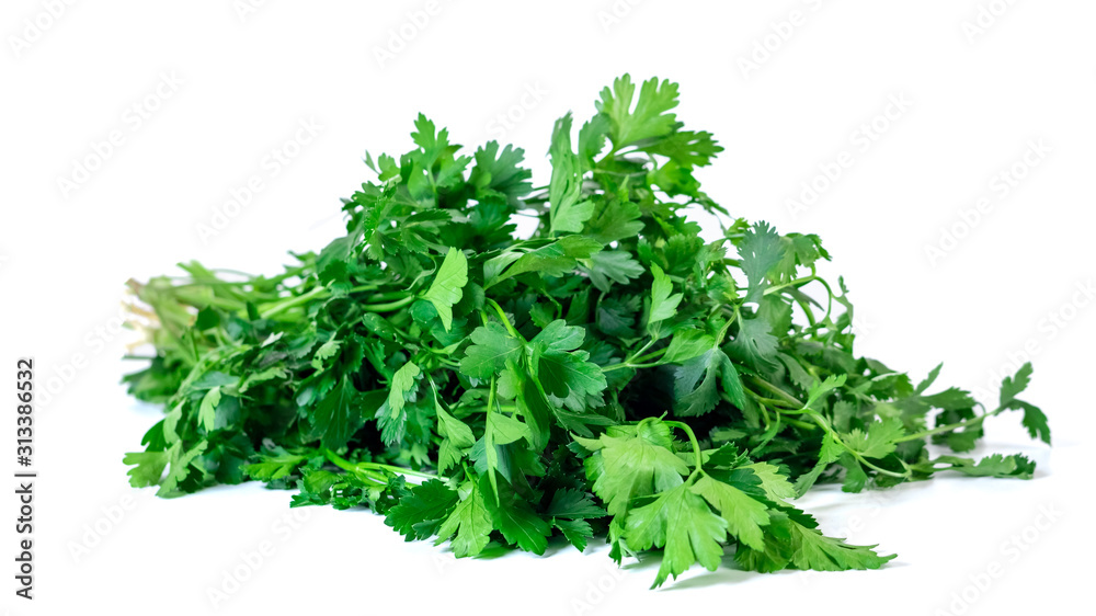 Fresh parsley isolated on white background. Vegetable. Fresh parsley isolated on white background. Vegetable.