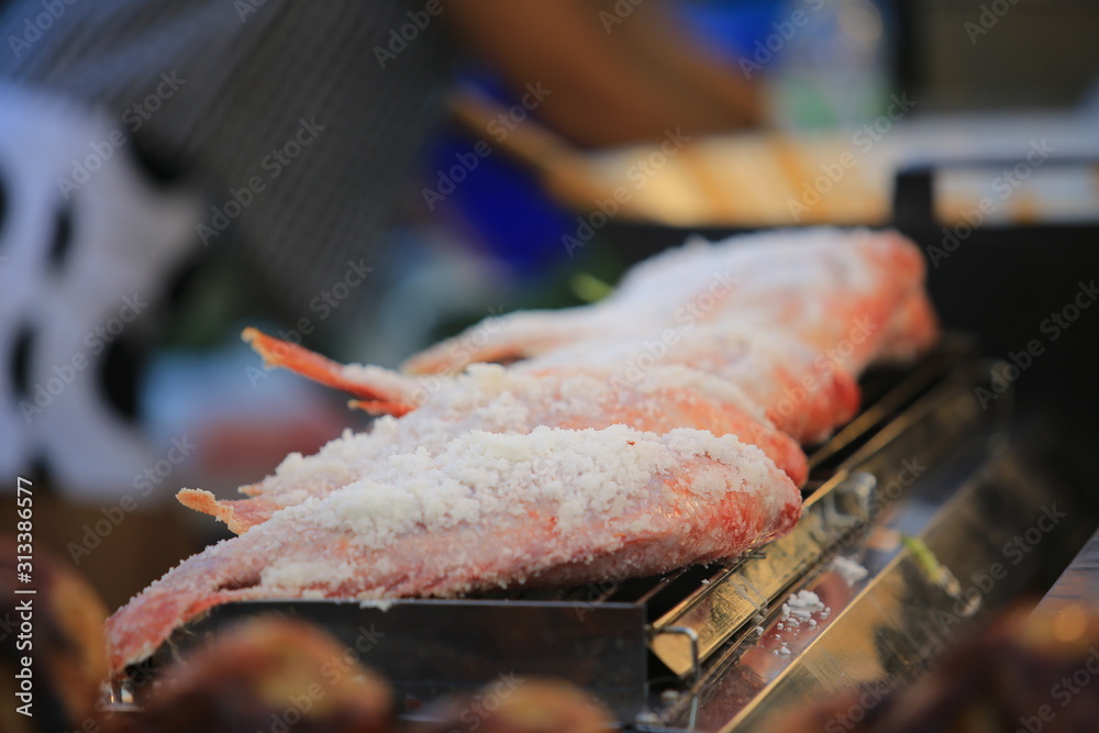 street food salt fish in thailand