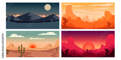 Set of poster template with wild mountains landscape. Design element for banner  flyer  card. Vector illustration